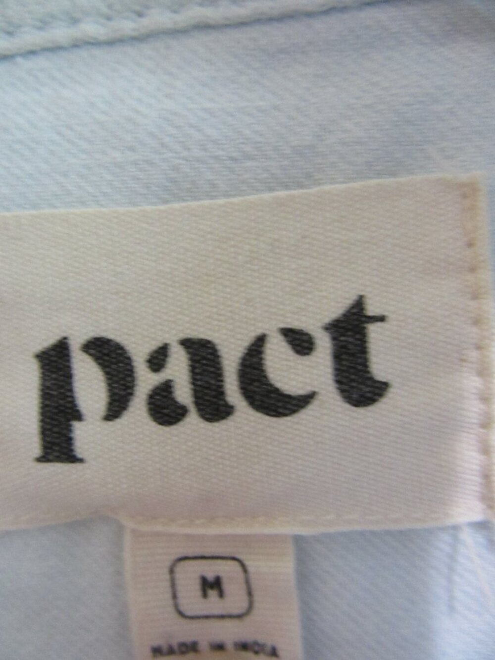 pact Light Blue Men's M Long Sleeve Organic Cotton Shirt - Picture 2 of 4